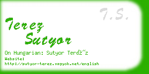 terez sutyor business card